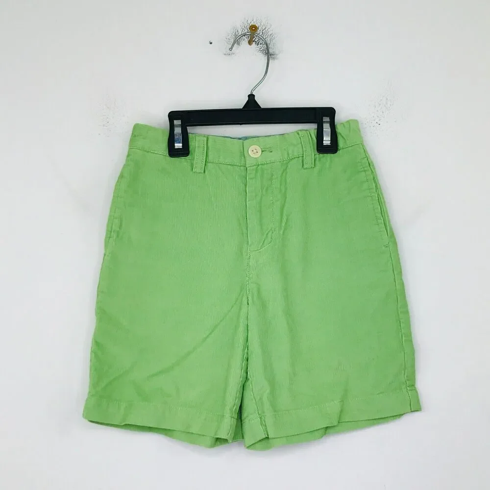 Vineyard Vines Shep & Ian Boy's 5 Shorts Green Solid Corduroy Bermuda BY27